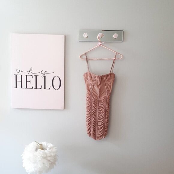 NWOT Zara dusty rose ruched tulle corset mini dress XS - Picture 10 of 16